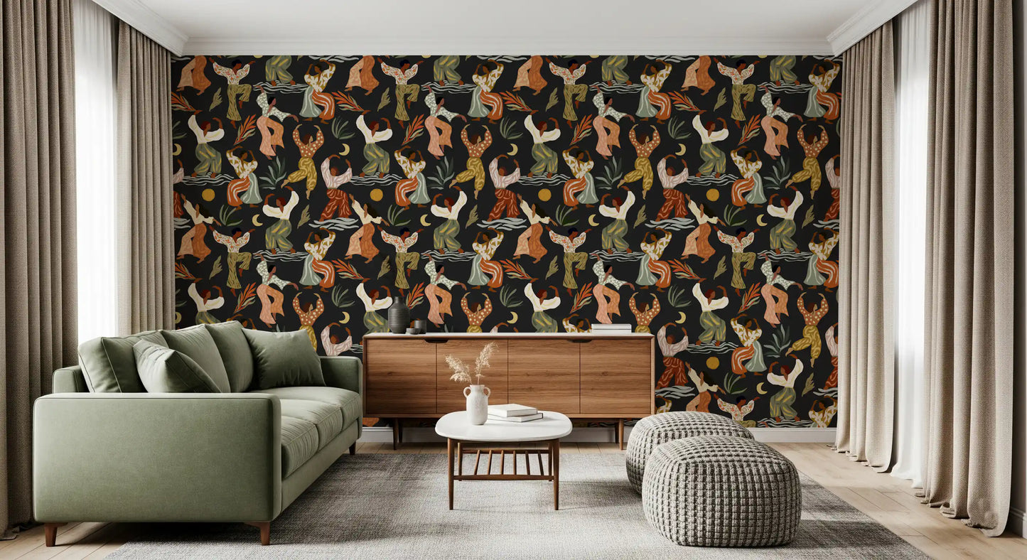 Bohemian Rhythms and Celestial Dance Wallpaper⁠