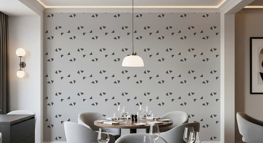 Nordic Charcoal Triangle Geometric Wallpaper⁠