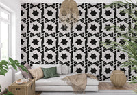 Tapeten mit ineinandergreifender monochromatischer Geometrie