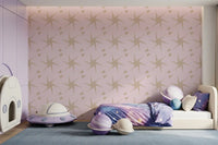Retro Starburst Pale Pink Geometric Wallpaper⁠