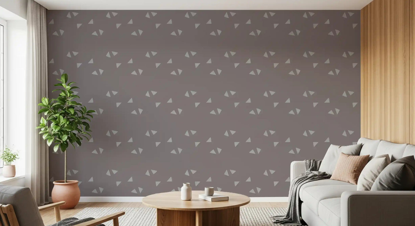 Tapet cu triunghiuri minimaliste scandinave în nuanță moale de mauve⁠