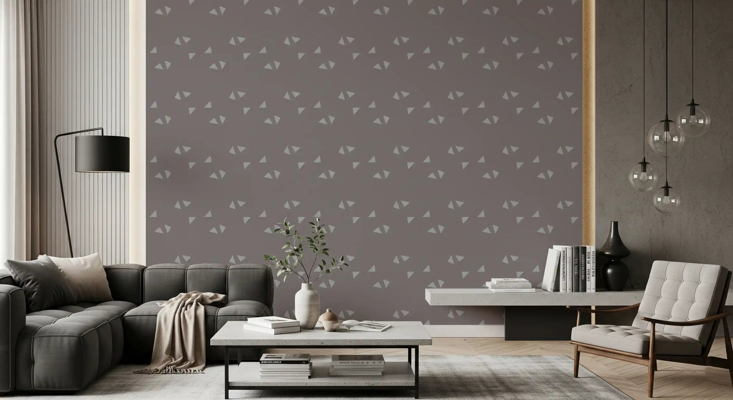 Tapet cu triunghiuri minimaliste scandinave în nuanță moale de mauve⁠