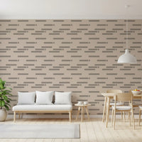 Minimalistischer Linear Rhythm in Taupe und Schiefer Tapete⁠
