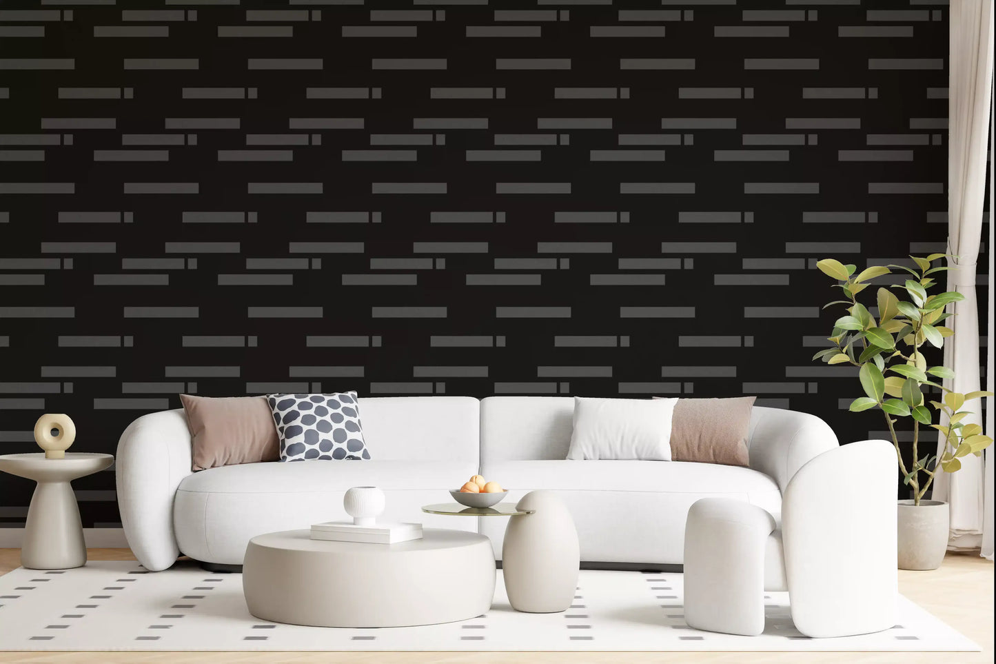 Abstrakte urbane minimalistische Graustufen-Ziegel-Tapete