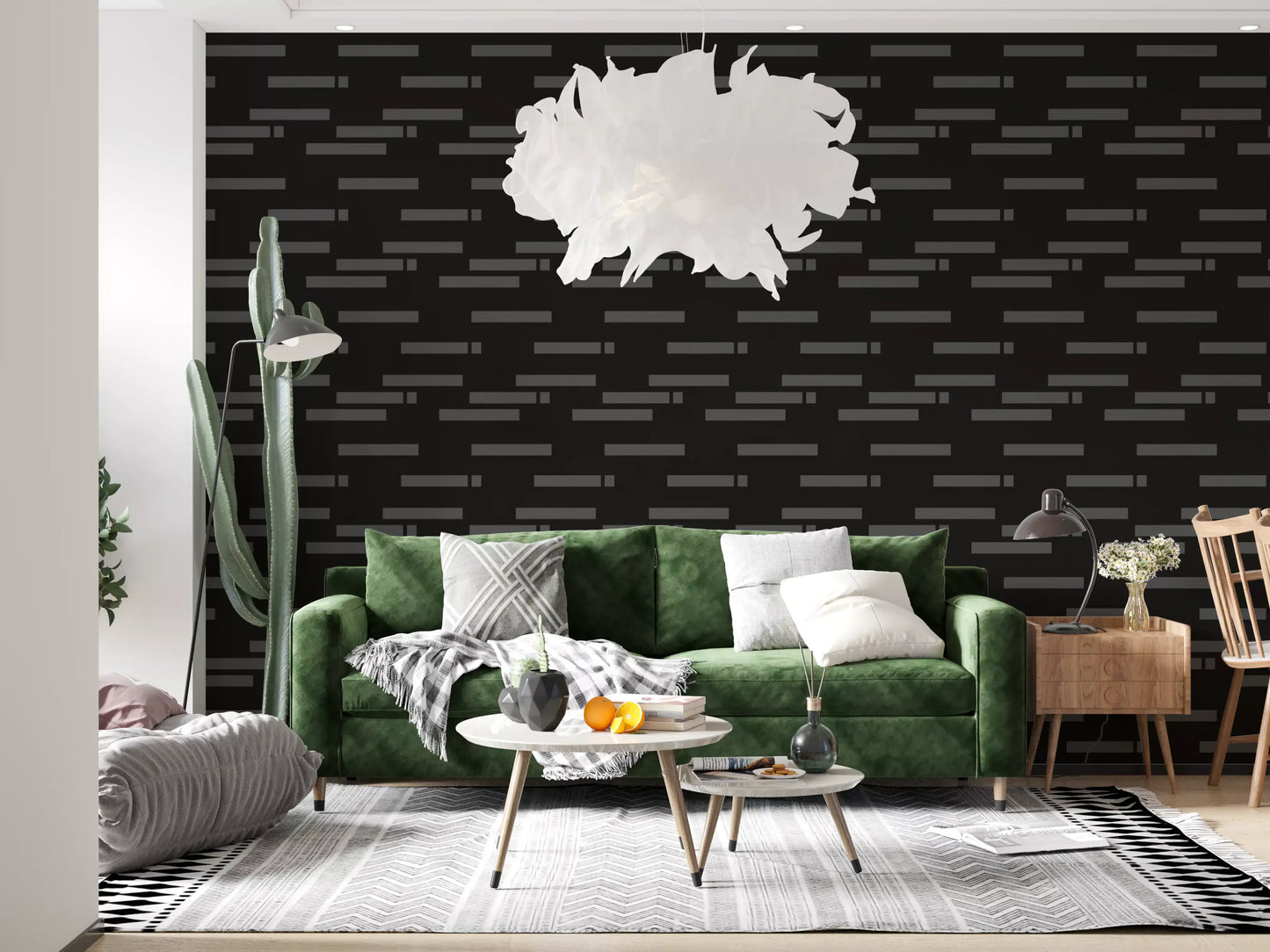 Abstrakte urbane minimalistische Graustufen-Ziegel-Tapete