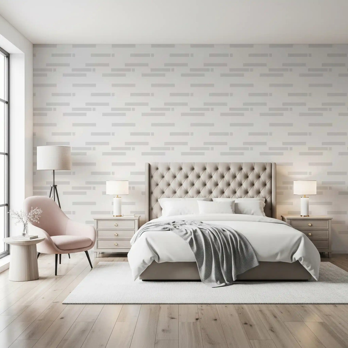 Scandi Neutral Streifenblock Tapete