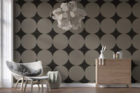 Symmetrische Mid-Century Bögen und Sterne Tapete