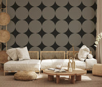 Symmetrische Mid-Century Bögen und Sterne Tapete