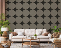 Symmetrische Mid-Century Bögen und Sterne Tapete