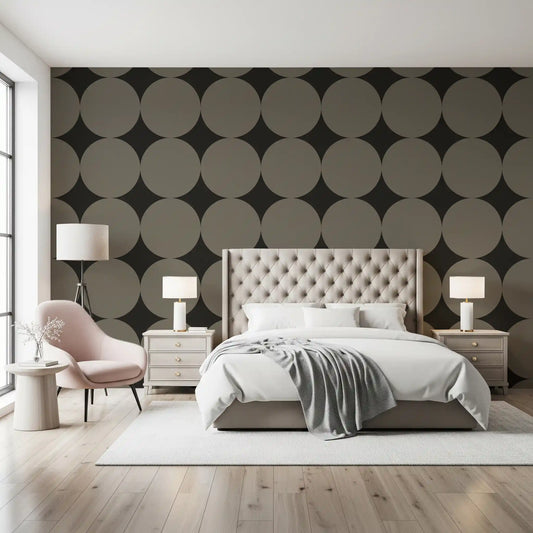 Symmetrische Mid-Century Bögen und Sterne Tapete