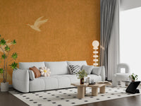 Wandbild Himmlische goldene Kraniche über friedlichen Hügeln