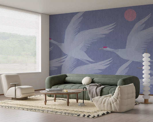 Wandbild Origami-Flügel über periwinklefarbenem Himmel