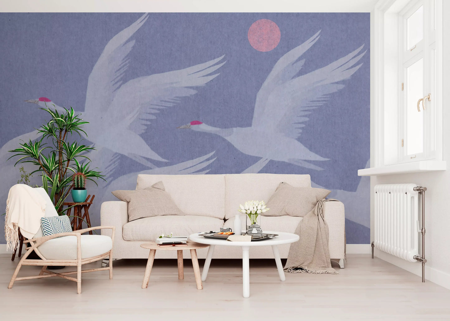Wandbild Origami-Flügel über periwinklefarbenem Himmel
