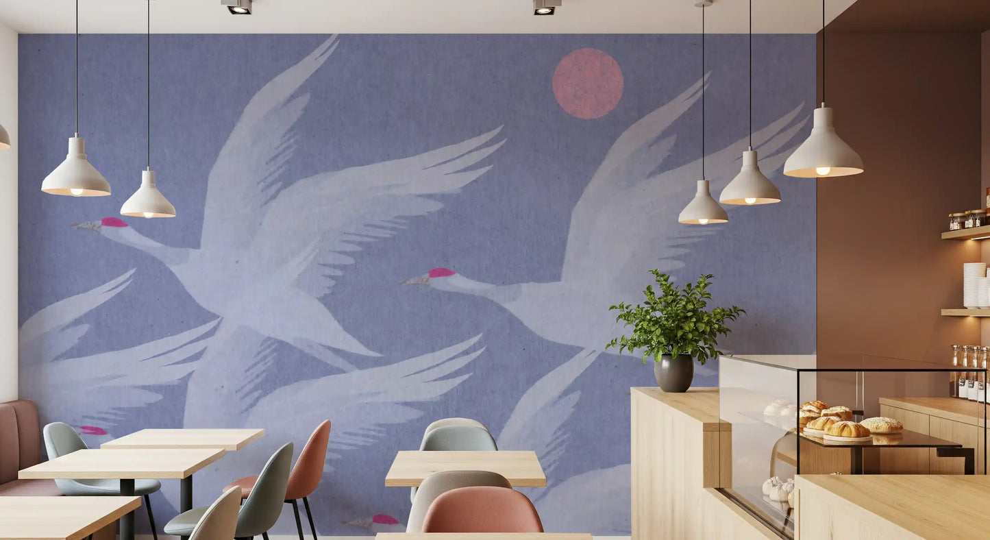 Wandbild Origami-Flügel über periwinklefarbenem Himmel