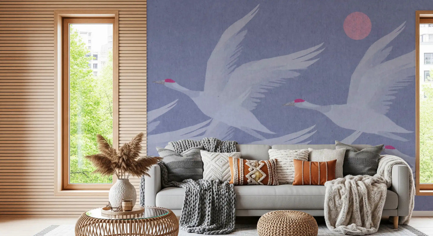 Wandbild Origami-Flügel über periwinklefarbenem Himmel