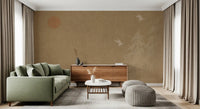 Minimalistisches Wandbild mit orientalischer Sonne und Kiefern