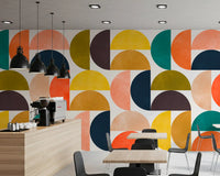 Murale da parete con forme astratte ad arco in stile Mid Century Modern