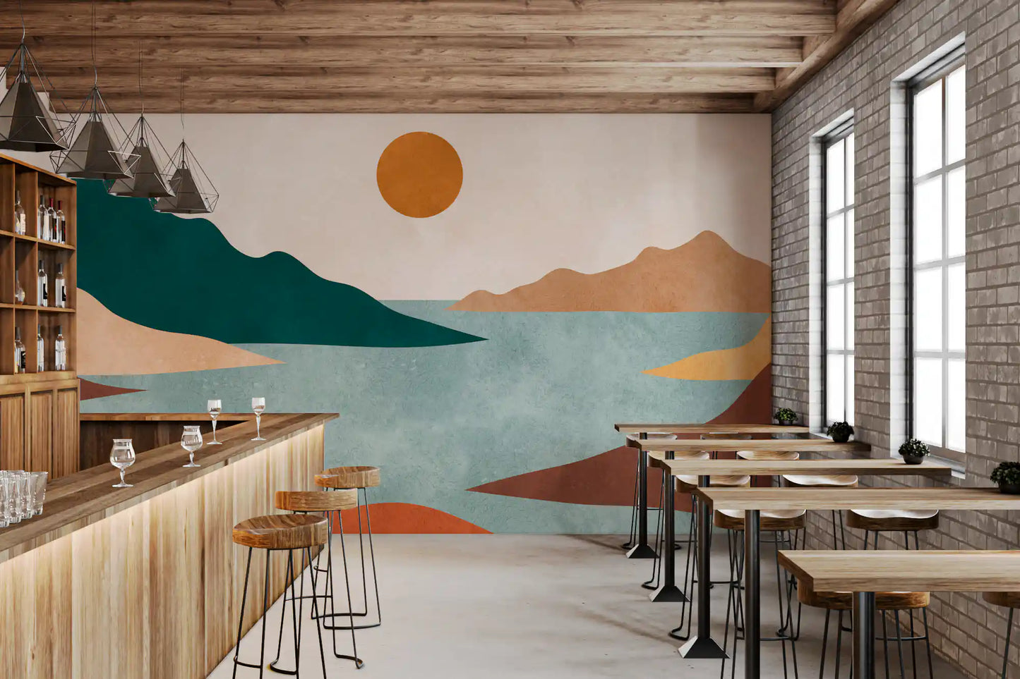 Murale da parete paesaggio minimalista Terra Tranquilla