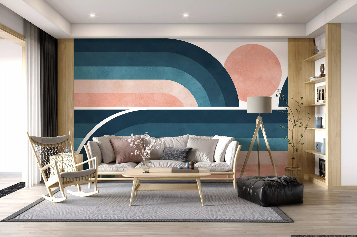 Fresque Murale Arcs Horizon Nostalgique