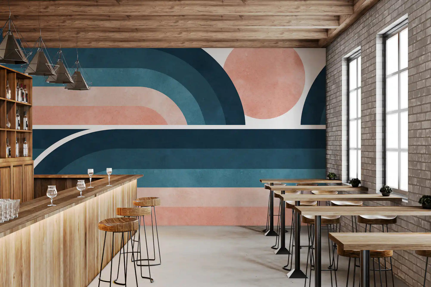Fresque Murale Arcs Horizon Nostalgique