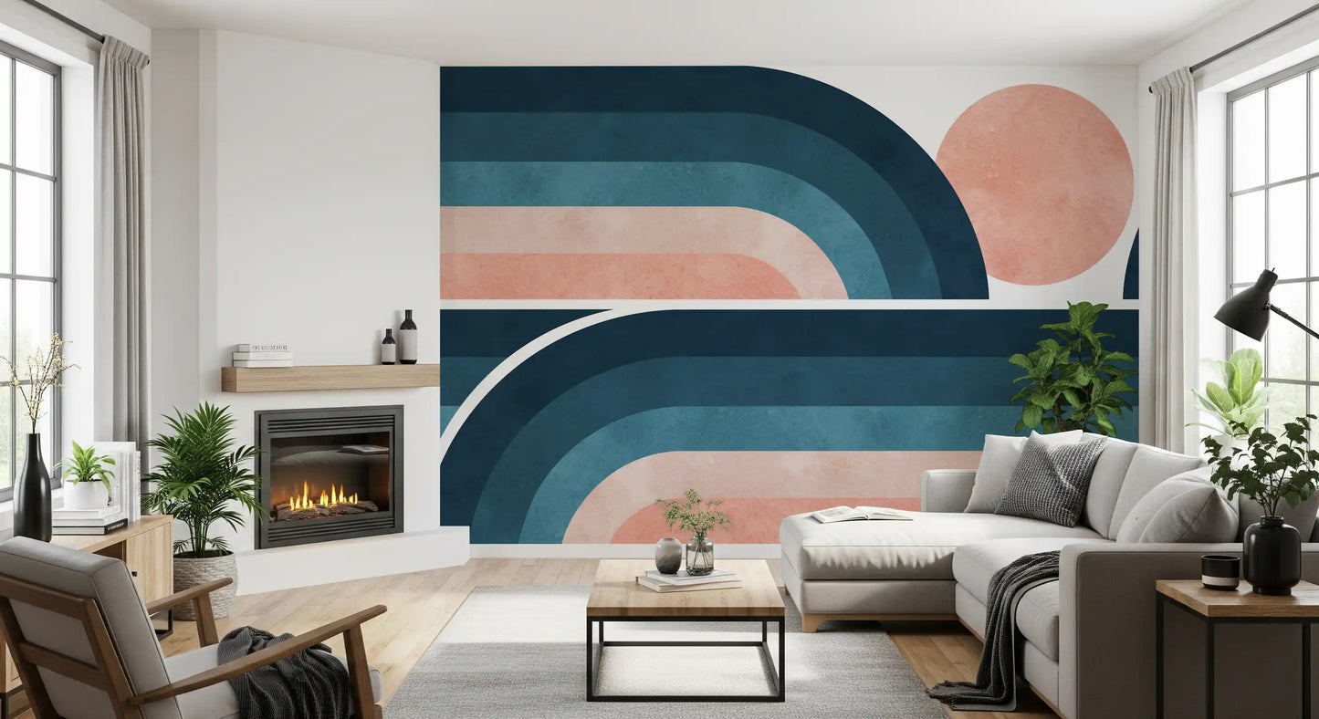 Fresque Murale Arcs Horizon Nostalgique