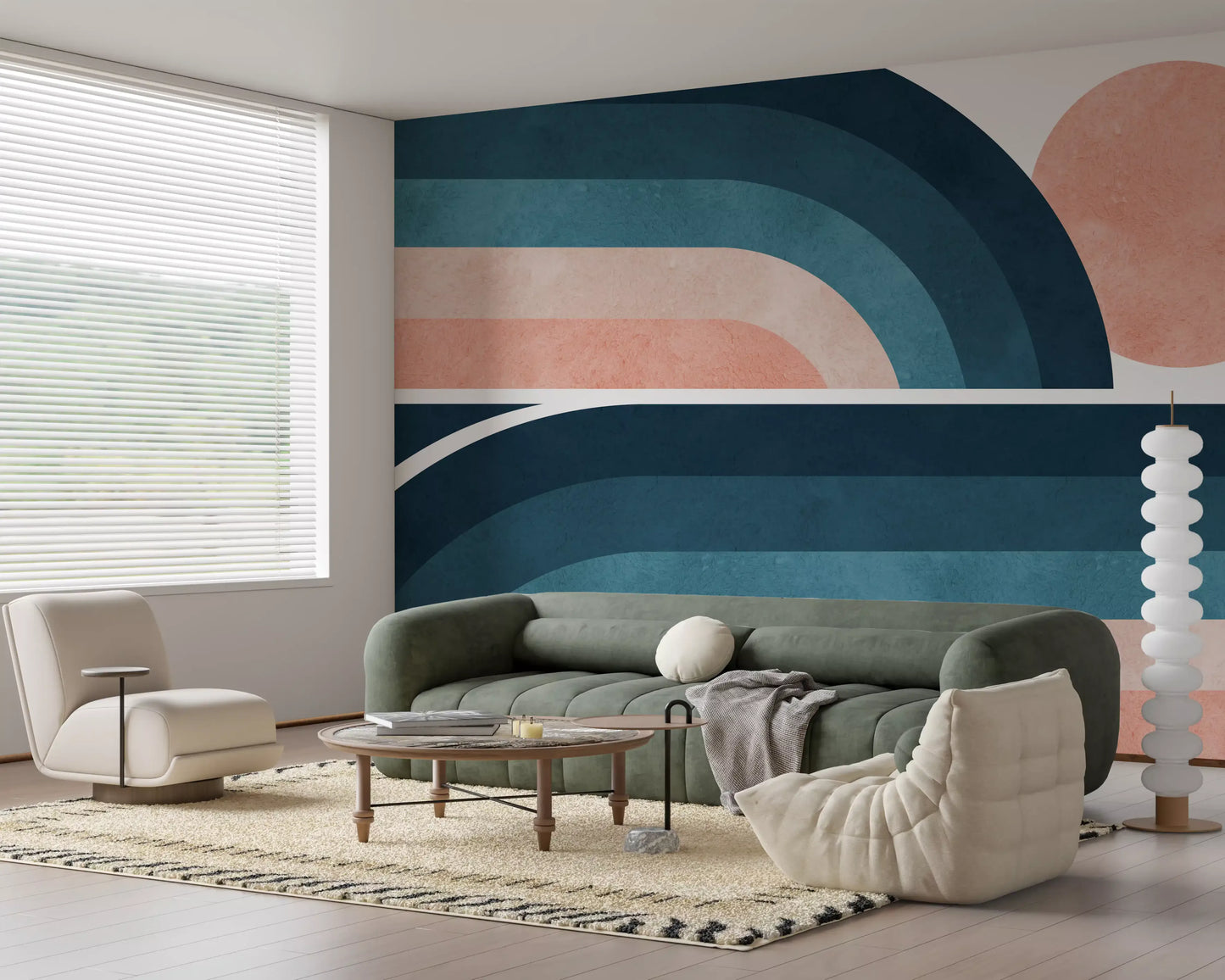 Fresque Murale Arcs Horizon Nostalgique