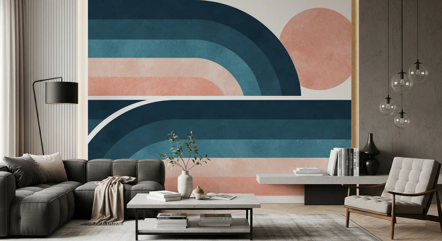 Fresque Murale Arcs Horizon Nostalgique