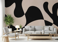 Murale da parete minimalista a fluidità biomorfica