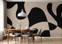 Murale da parete minimalista a fluidità biomorfica