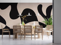 Murale da parete minimalista a fluidità biomorfica