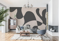 Murale da parete minimalista a fluidità biomorfica