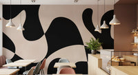 Murale da parete minimalista a fluidità biomorfica