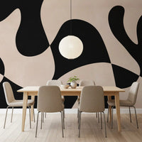 Murale da parete minimalista a fluidità biomorfica