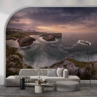 Murale da parete panoramico Scogliere costiere al tramonto