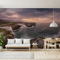 Murale da parete panoramico Scogliere costiere al tramonto