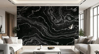 Papier peint panoramique motif pierre stratifiée Agate de minuit