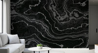 Papier peint panoramique motif pierre stratifiée Agate de minuit