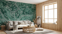 Murale da parete Fluid Earthy Sage e Forest Waves