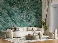Murale da parete Fluid Earthy Sage e Forest Waves