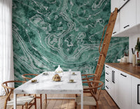Murale da parete Fluid Earthy Sage e Forest Waves
