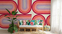 Murale da parete con curve groovy in stile Mid Century Modern