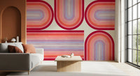 Murale da parete con curve groovy in stile Mid Century Modern