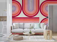 Murale da parete con curve groovy in stile Mid Century Modern