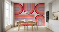 Murale da parete con curve groovy in stile Mid Century Modern