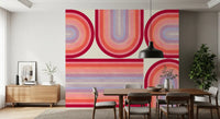 Murale da parete con curve groovy in stile Mid Century Modern