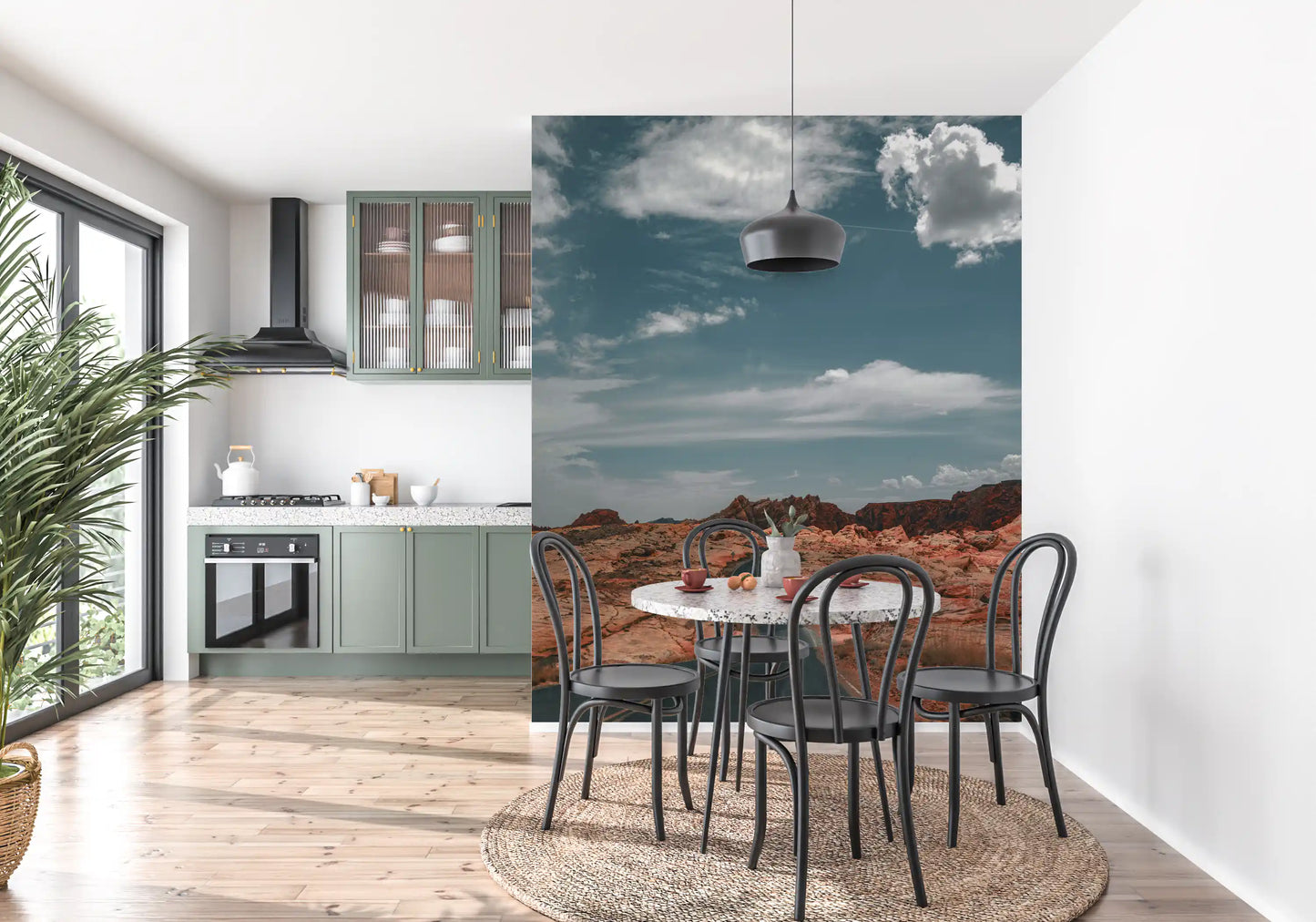 Wandbild Winding Desert Highway