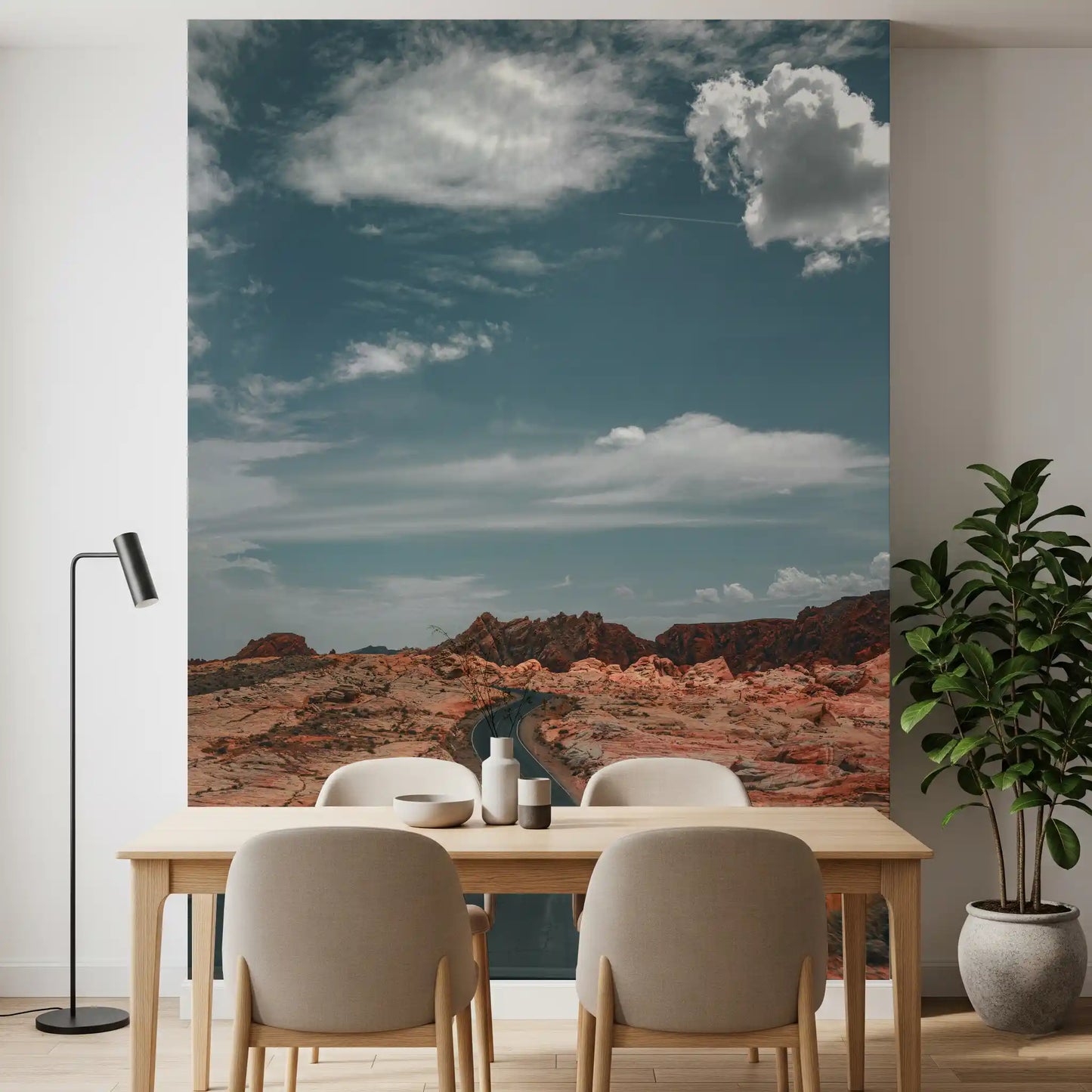 Wandbild Winding Desert Highway