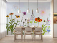 Dreamy Pastel Wildflower Garden Wall Mural