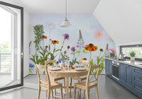 Dreamy Pastel Wildflower Garden Wall Mural