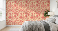 Coral Bloom Botanical Illustration Wallpaper⁠